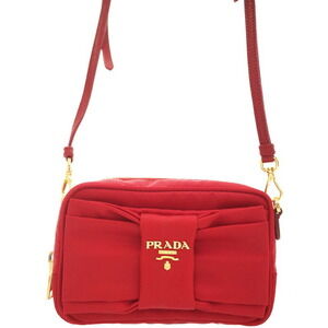 Prada Tessuto Fiocco Bow Camera Crossbody Bag red nylon